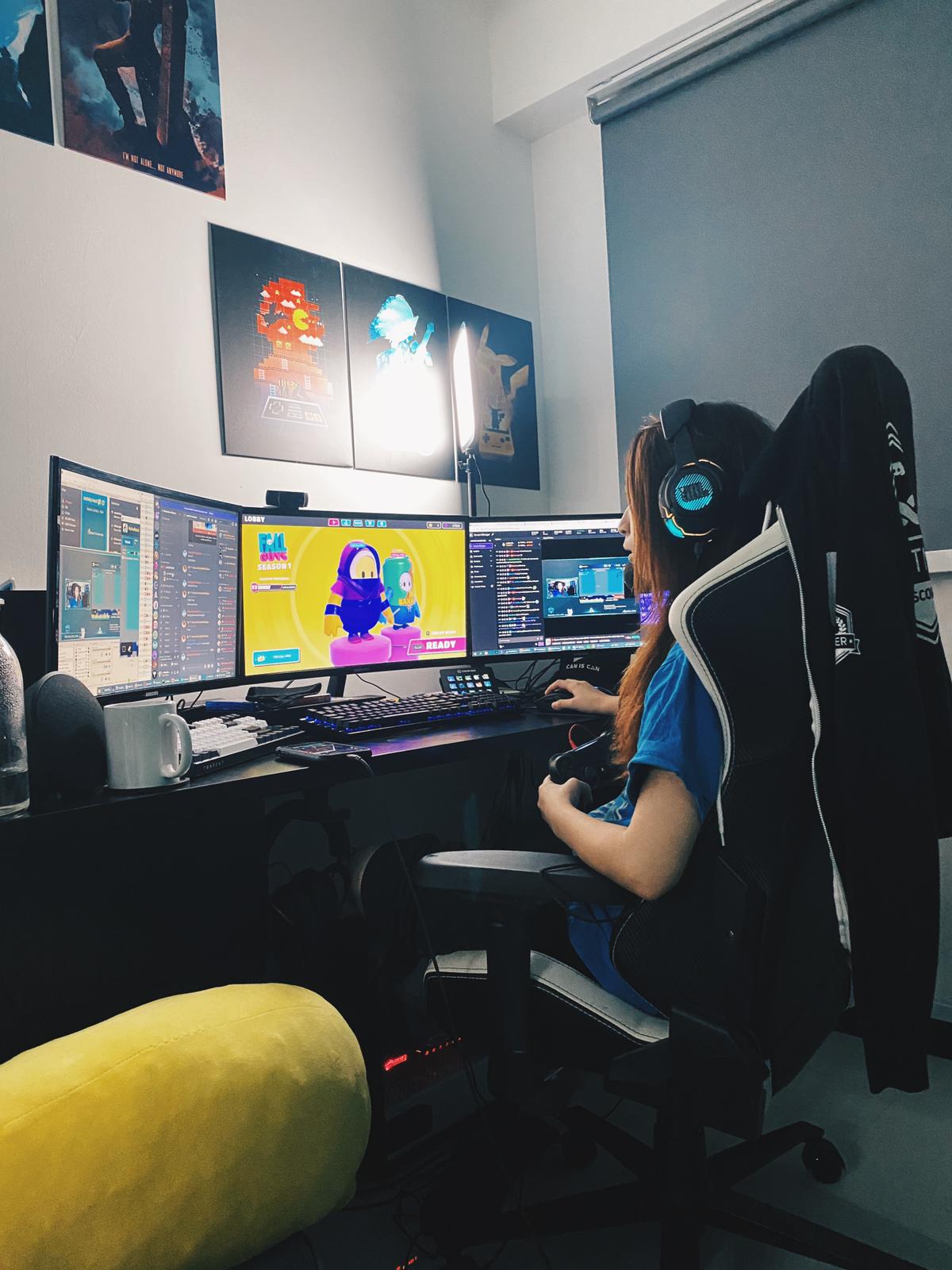 Singaporean Gaming Creator Melissa Er A.K.A Melvallous, at her streaming setup